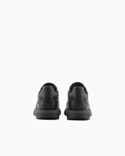 Recycled nylon sneaker saffiano detail man