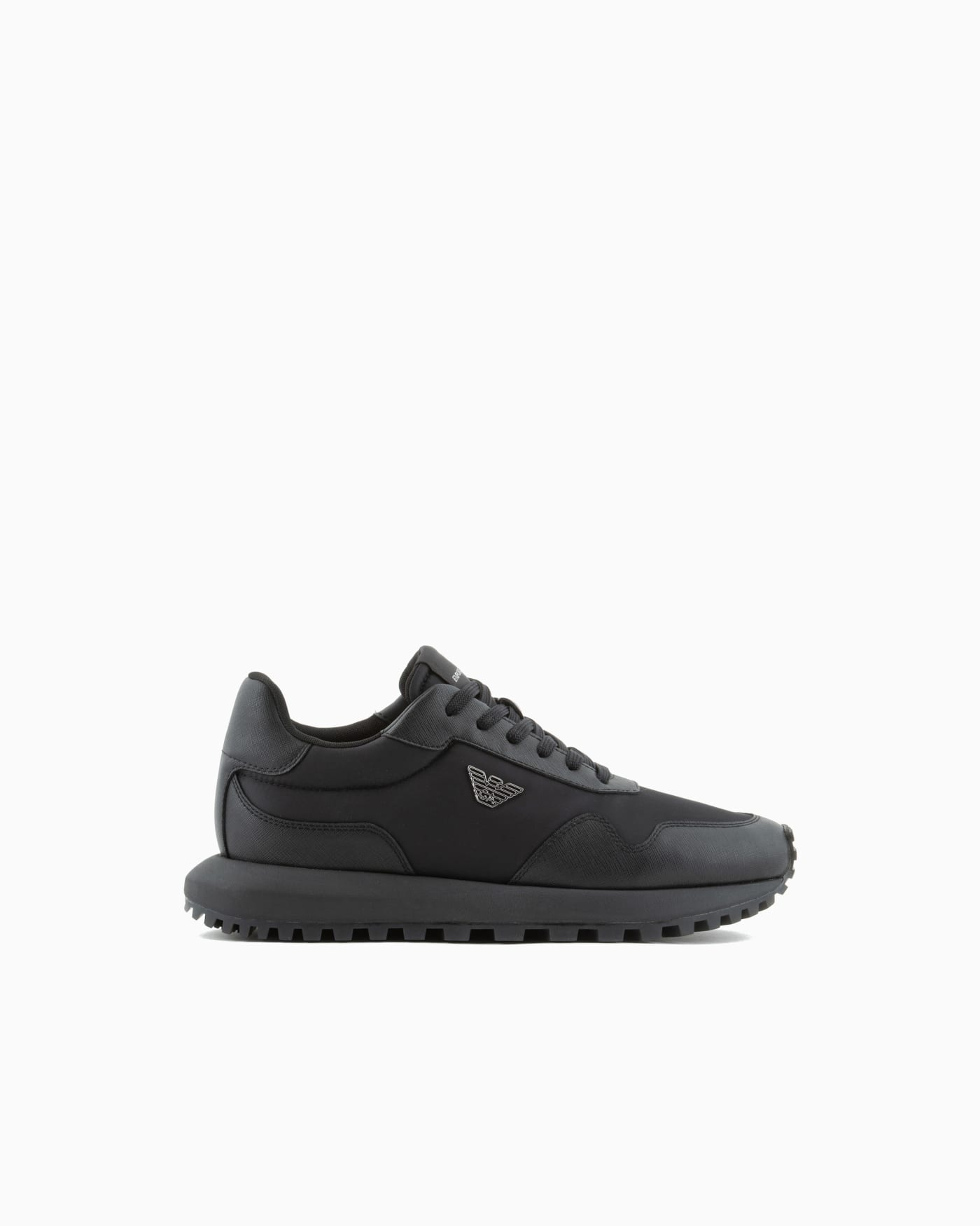 Recycled nylon sneaker saffiano detail man