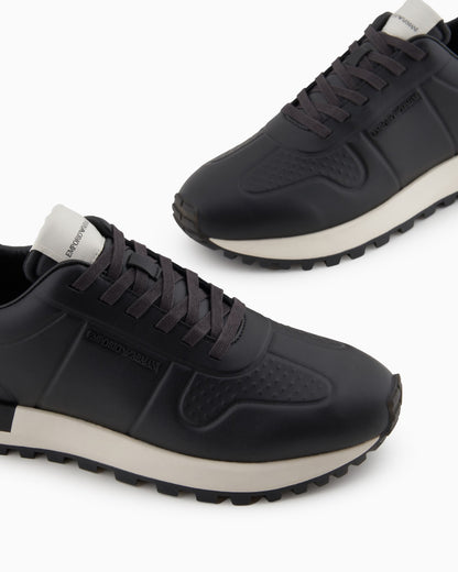 Leather sneakers with thermoformed details