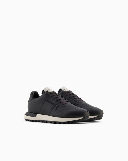 Leather sneakers with thermoformed details