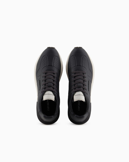 Leather sneakers with thermoformed details