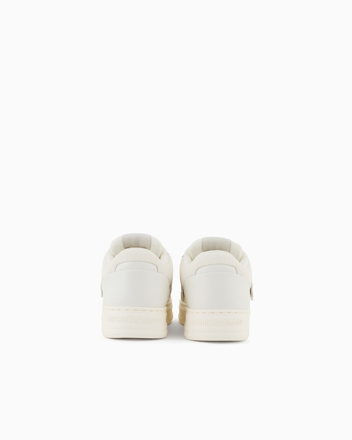 Leather and mesh sneakers with contrasting details