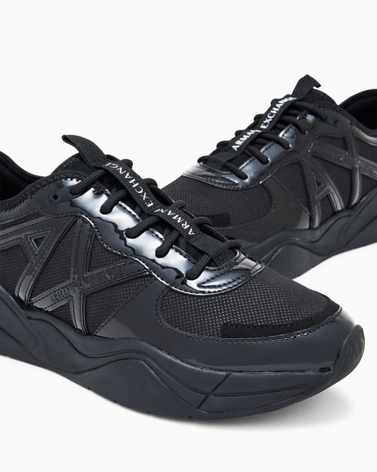 Platform sneaker high-top mesh for woman