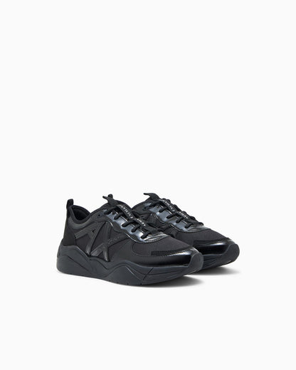 Platform sneaker high-top mesh for woman
