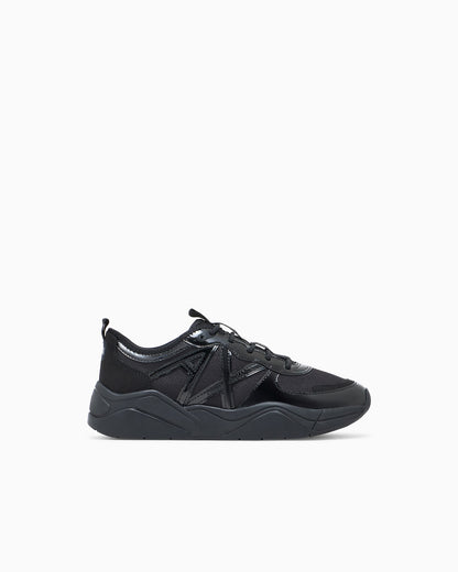 Platform sneaker high-top mesh for woman