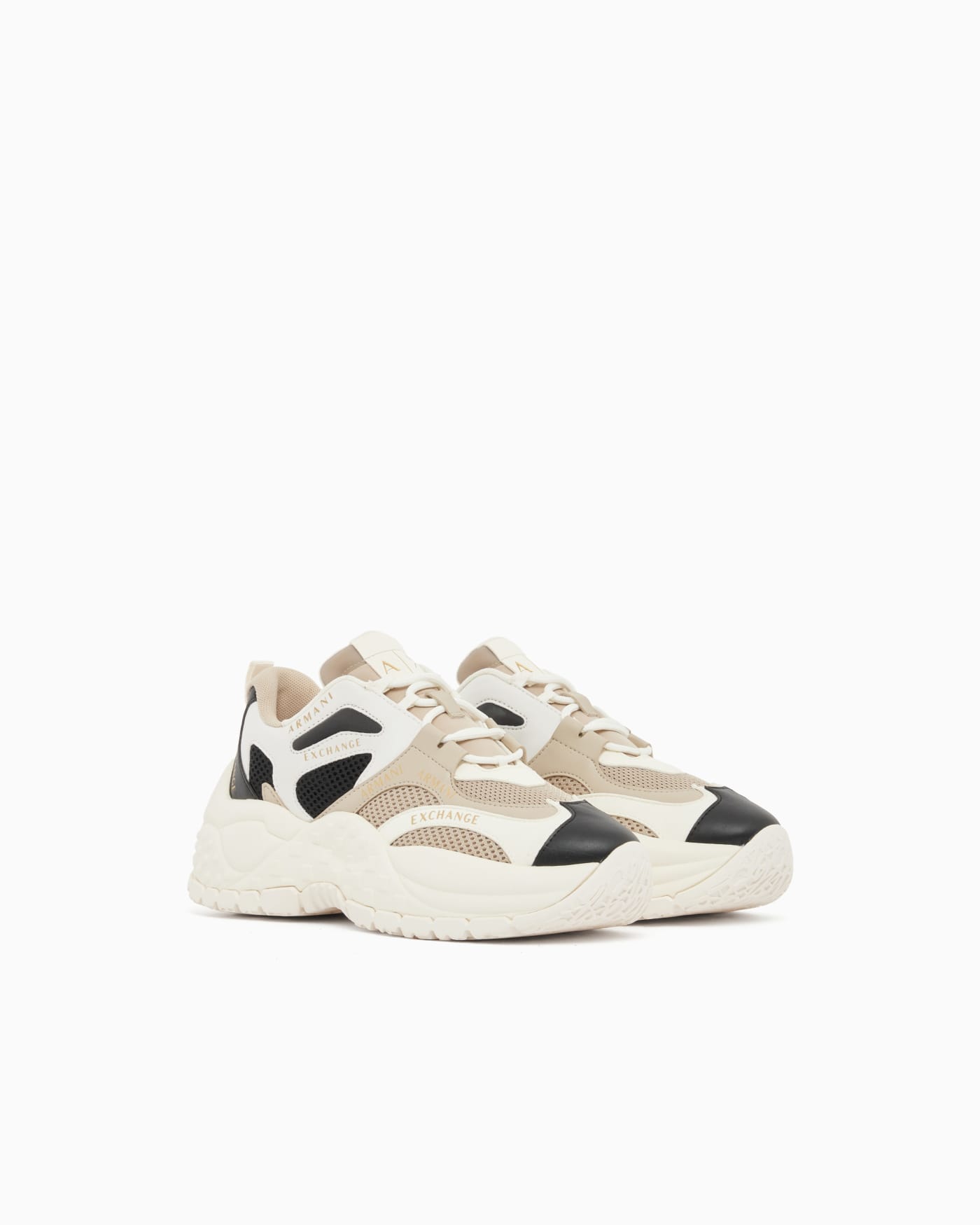 Sneakers in mesh and microsuede
