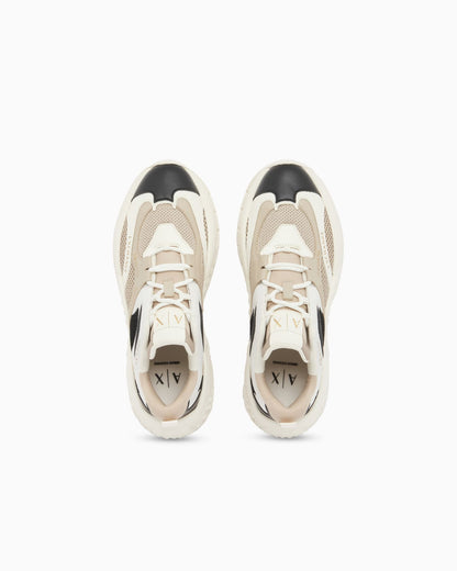 Sneakers in mesh and microsuede