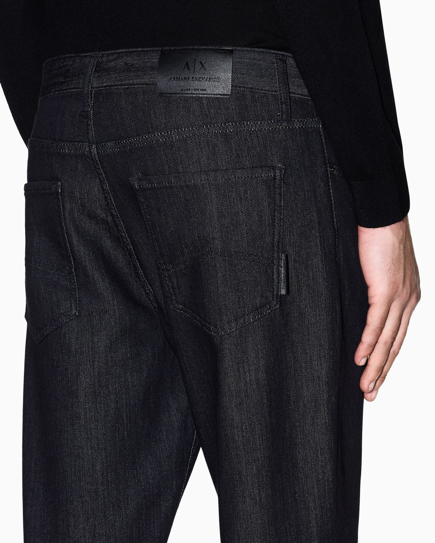 Skinny jeans comfort fleece black for man