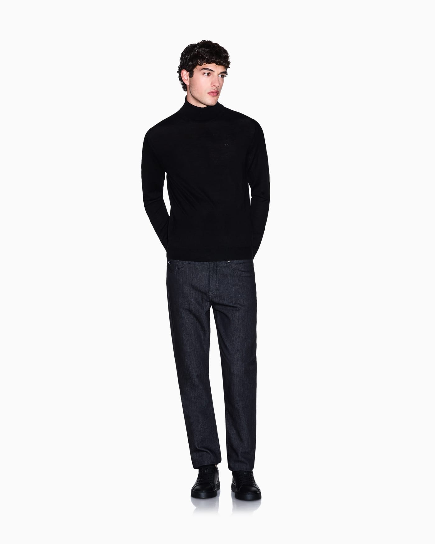 Skinny jeans comfort fleece black for man