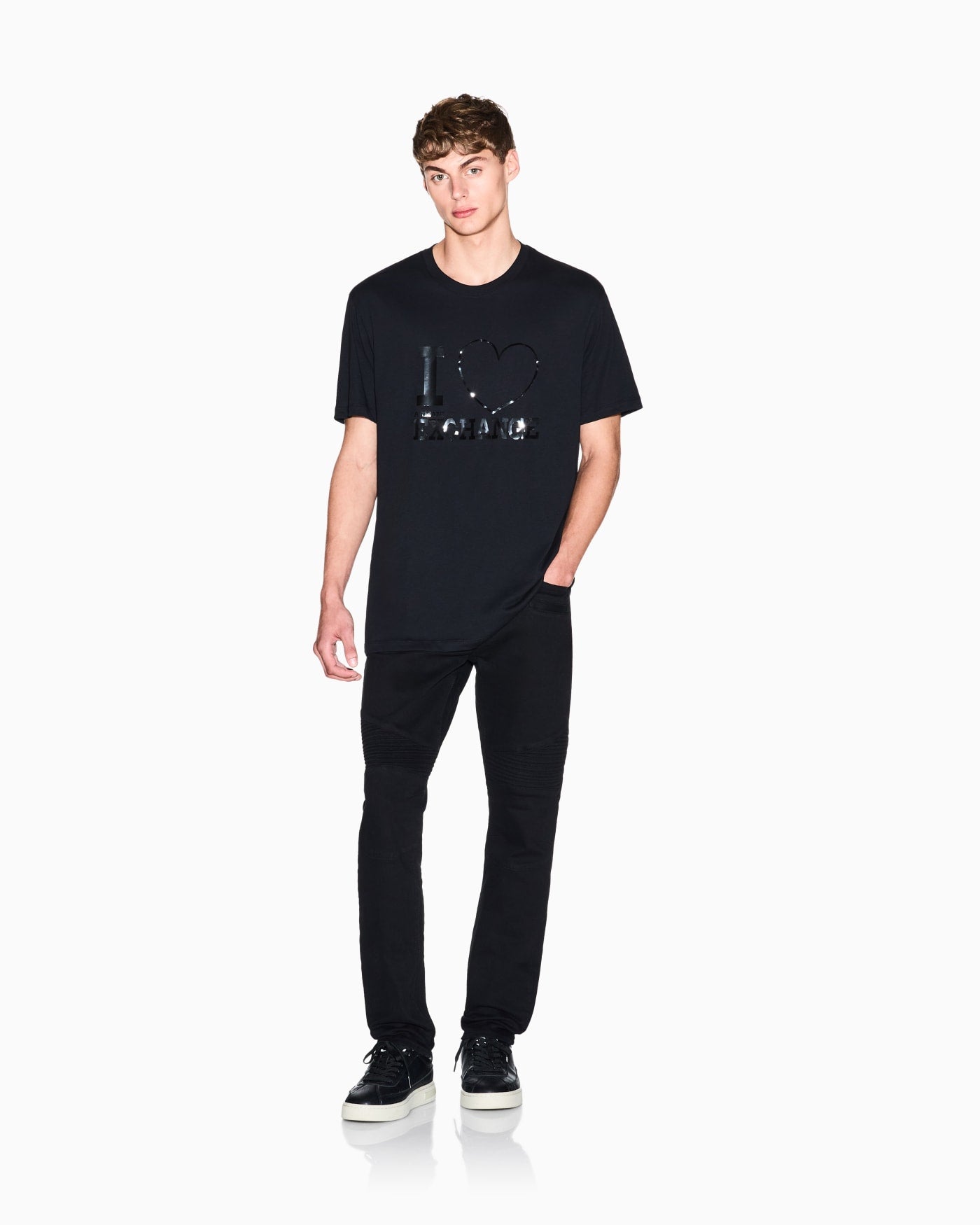 Slim Fit Biker Jeans with a Distressed Effect