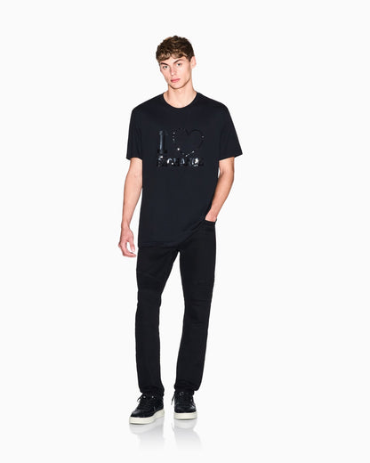Slim Fit Biker Jeans with a Distressed Effect