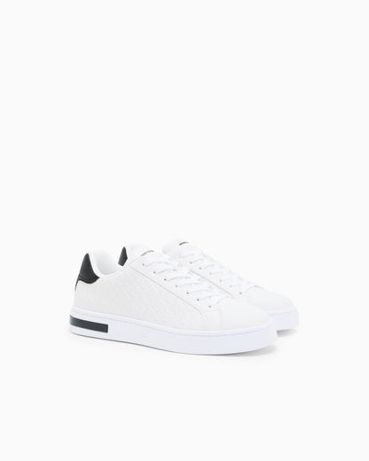 Mesh sneaker saffiano faux leather man