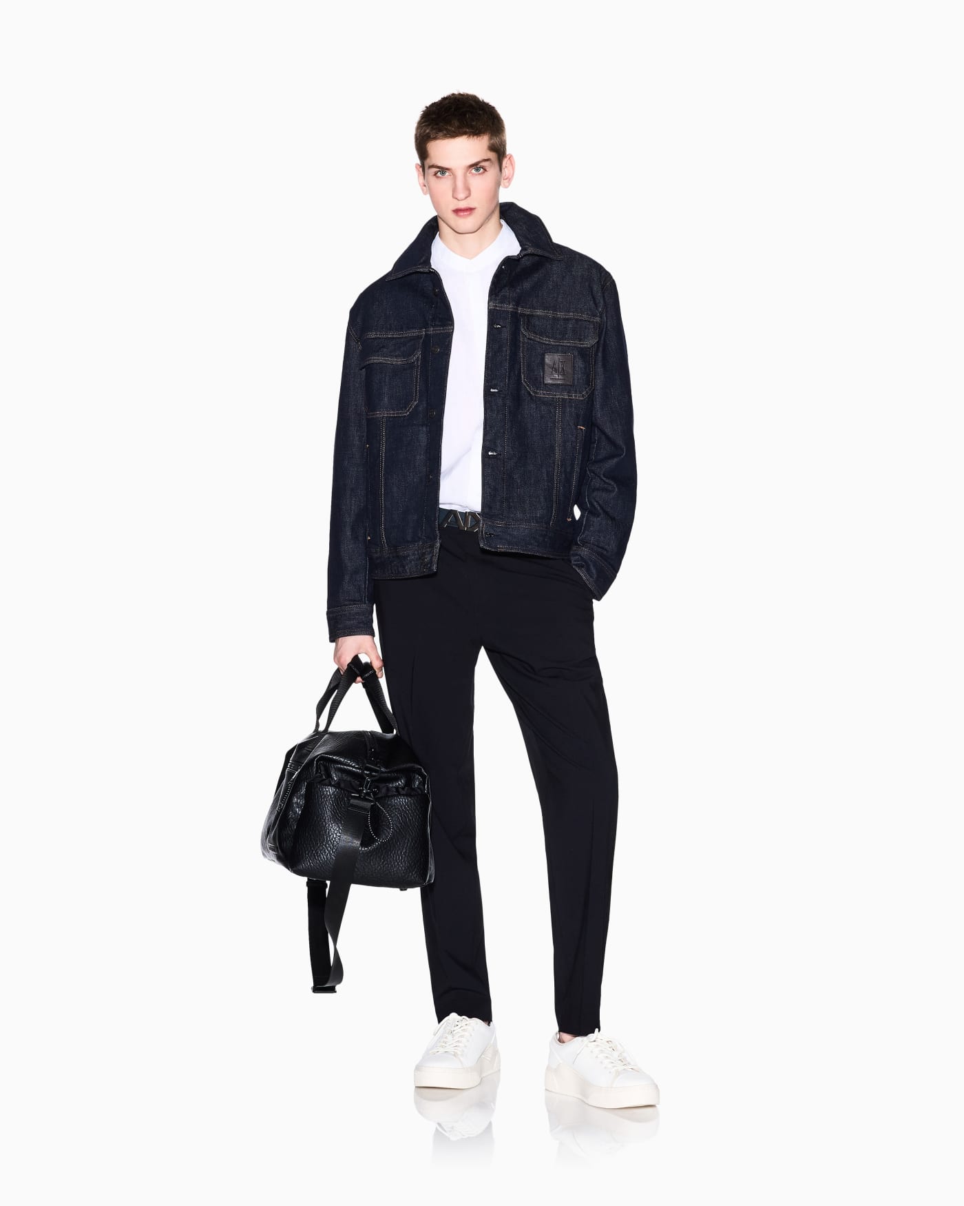Tailored straight-leg trousers in wool blend Icon
