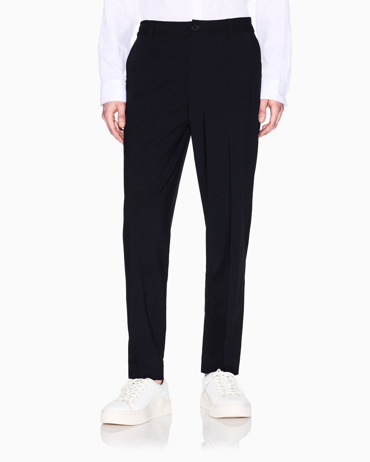 Tailored straight-leg trousers in wool blend Icon
