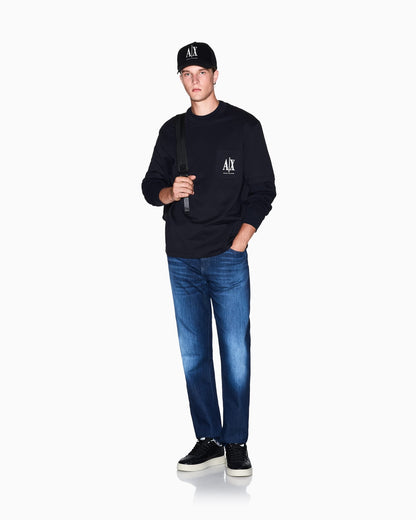 Cotton jersey t-shirt with crewneck and pocket Icon