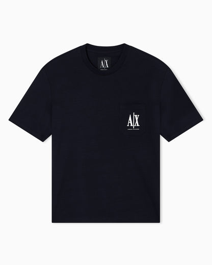 Cotton jersey t-shirt with crewneck and pocket Icon