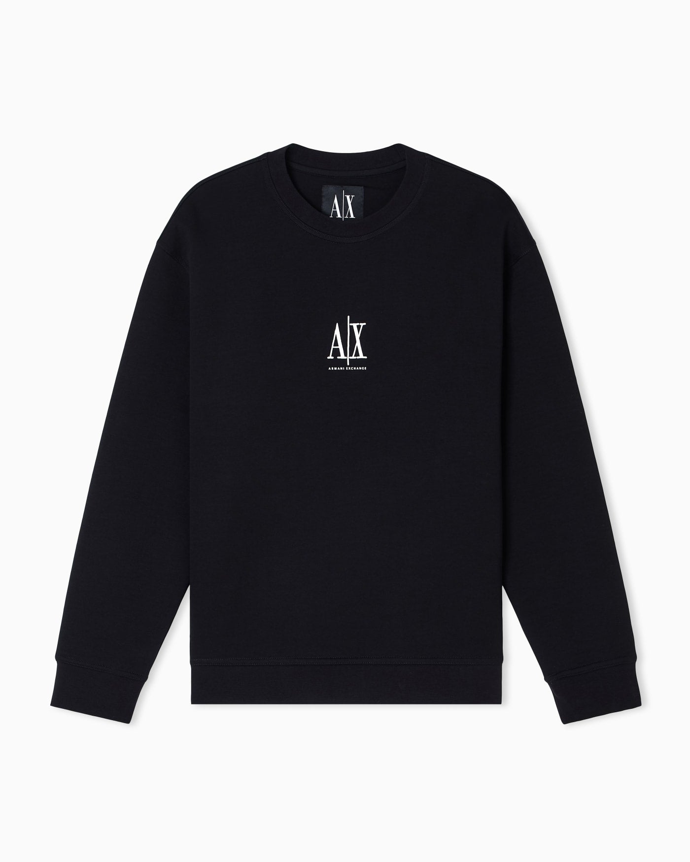 Crew neck sweatshirt in stretch cotton with logo Icon