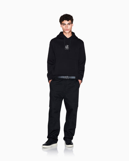 Stretch cotton hoodie with a kangaroo pocket and logo Icon