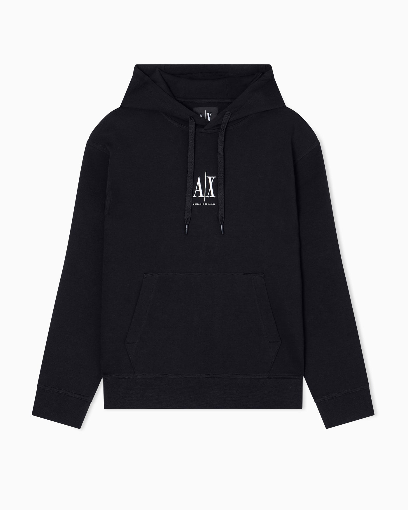 Stretch cotton hoodie with a kangaroo pocket and logo Icon