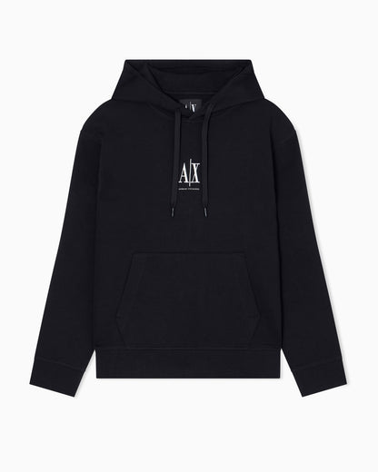 Stretch cotton hoodie with a kangaroo pocket and logo Icon