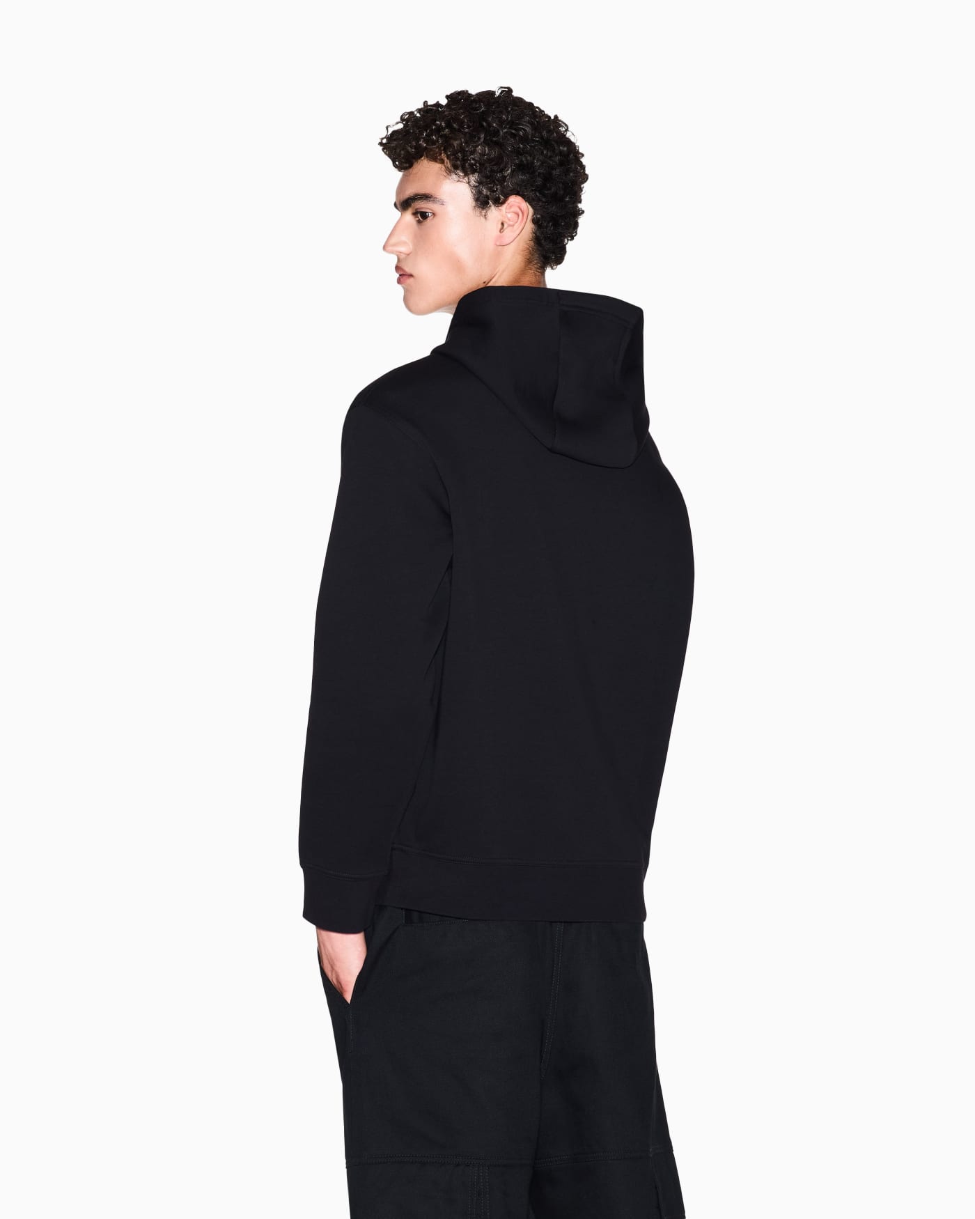 Stretch cotton hoodie with a kangaroo pocket and logo Icon