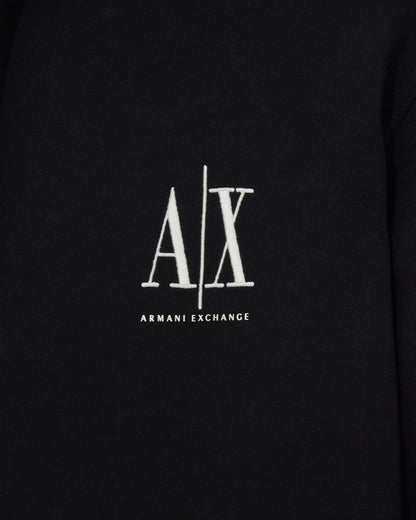 Full-zip hoodie in bonded stretch cotton with logo Icon