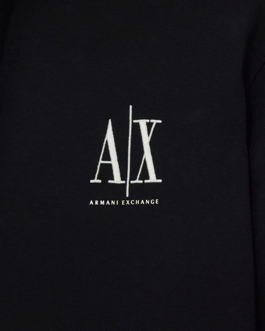 Full-zip hoodie in bonded stretch cotton with logo Icon