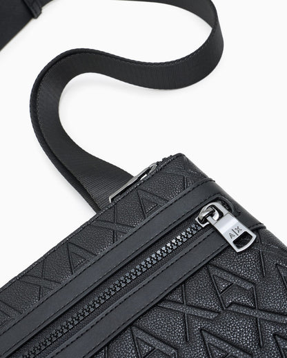 Crossbody bag embossed logo for man
