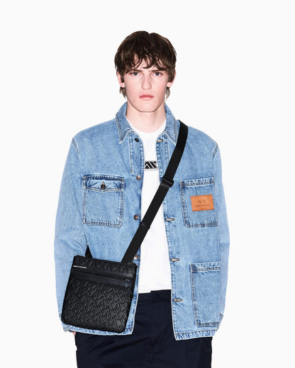 Crossbody bag embossed logo for man