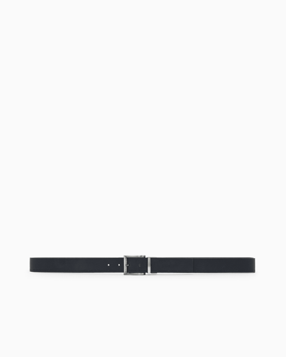 Leather belt with logo