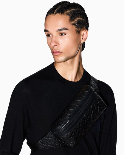 Belt bag embossed faux leather for man