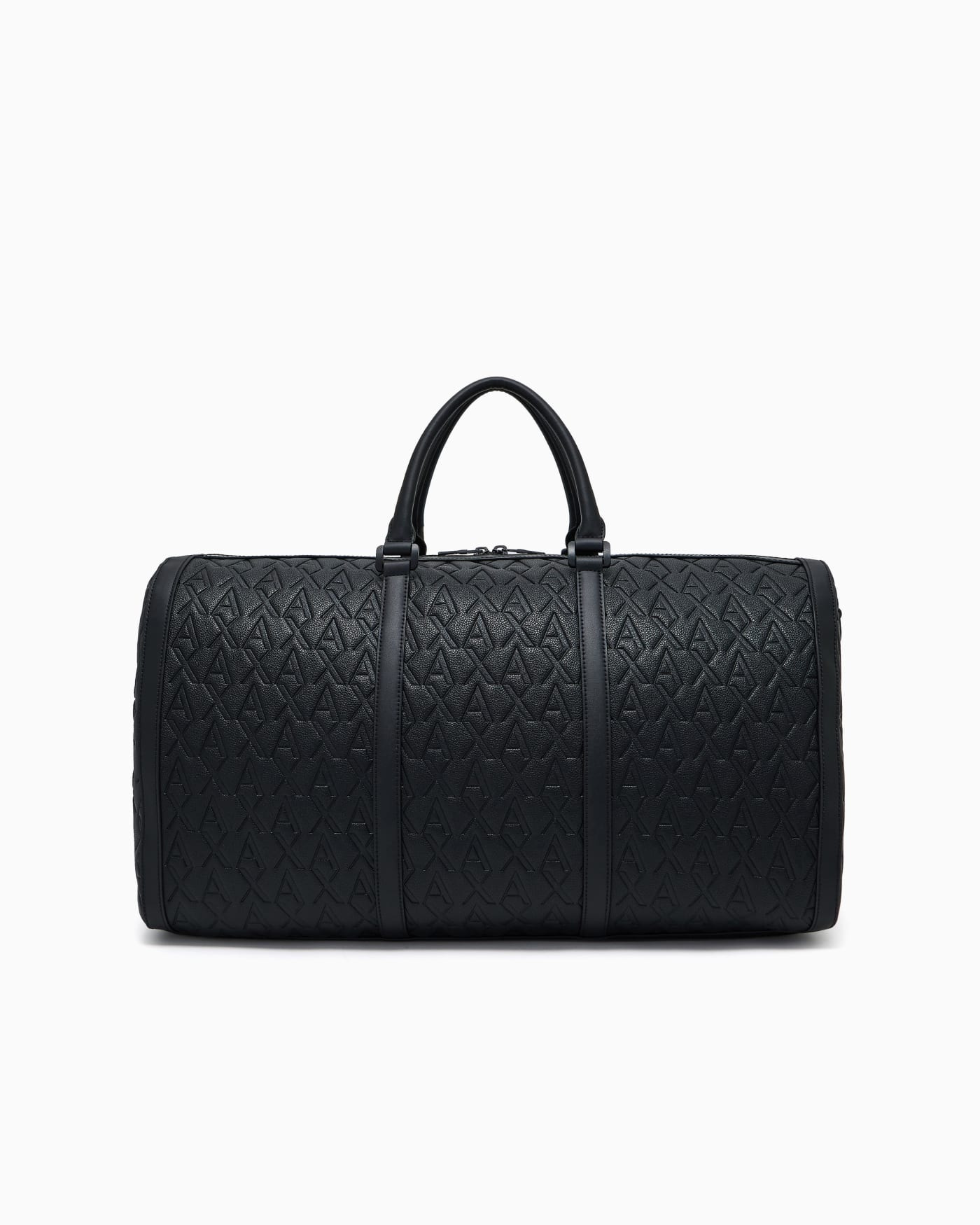 Duffel bag with an embossed pattern and a shoulder strap