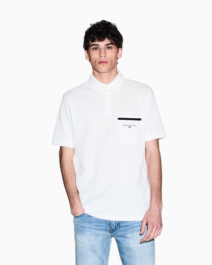 Regular pique polo shirt with pocket