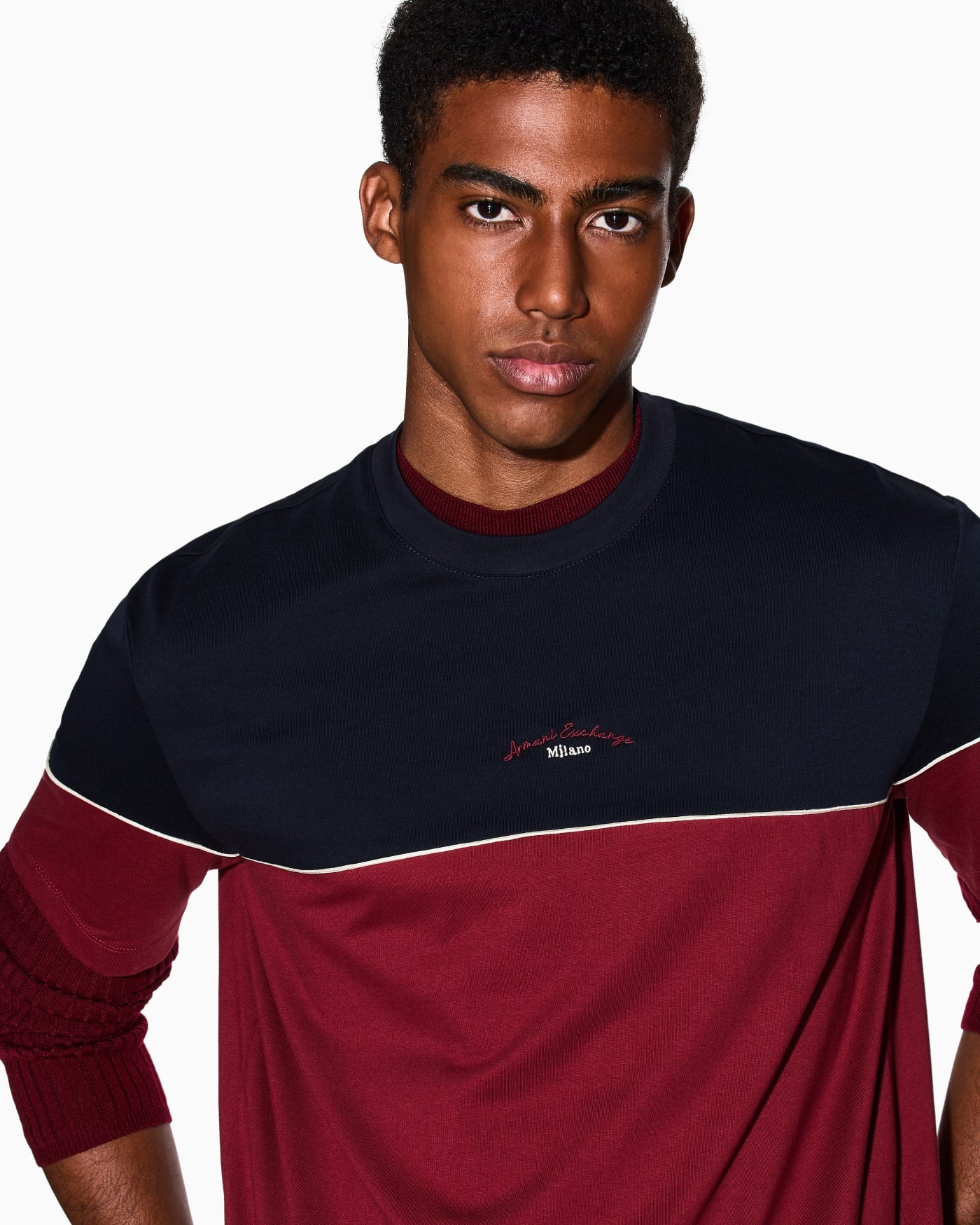 Regular fit two-tone T-shirt
