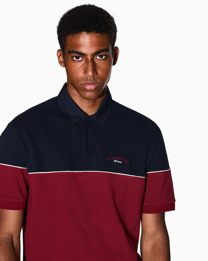 Regular fit two-tone polo