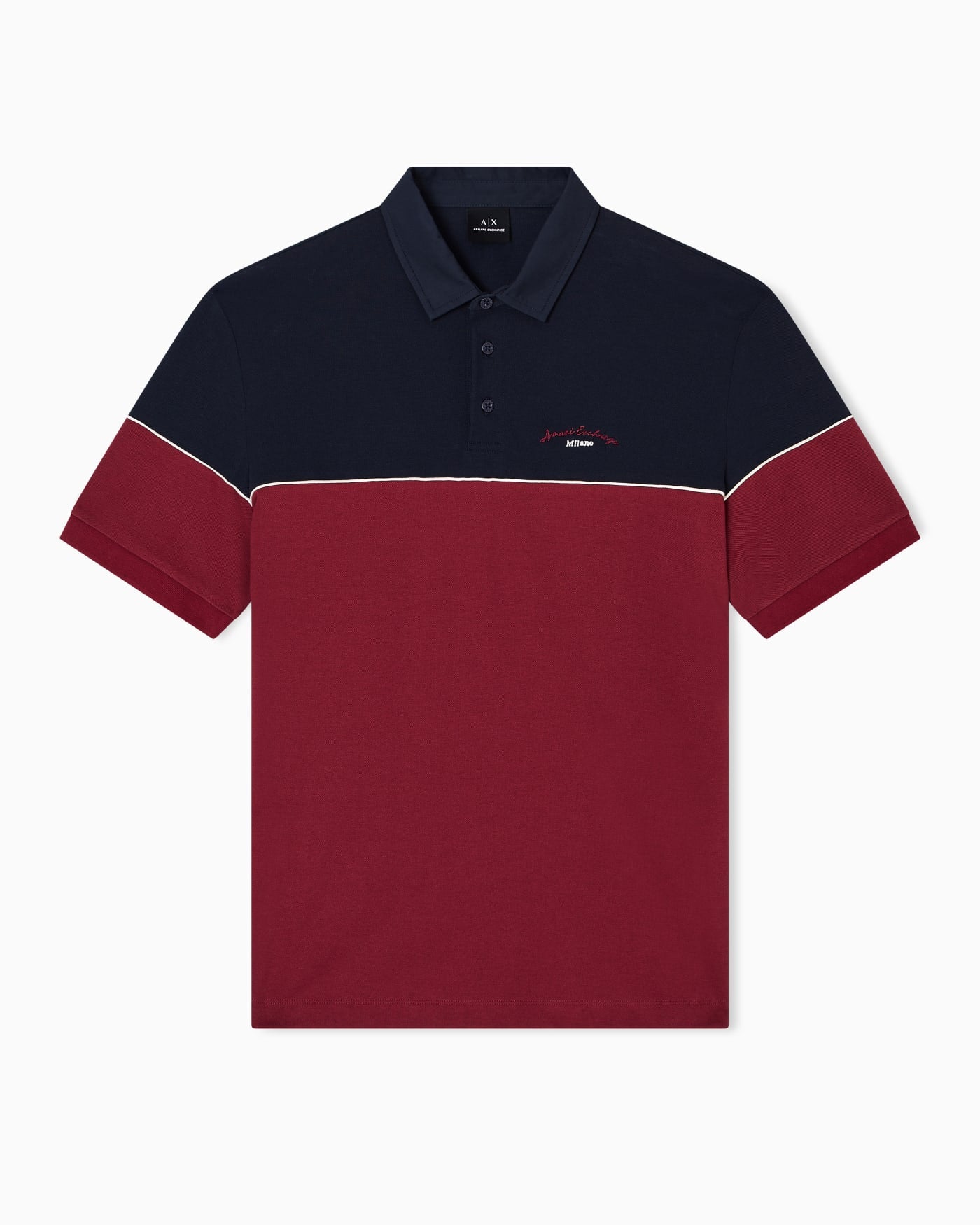 Regular fit two-tone polo