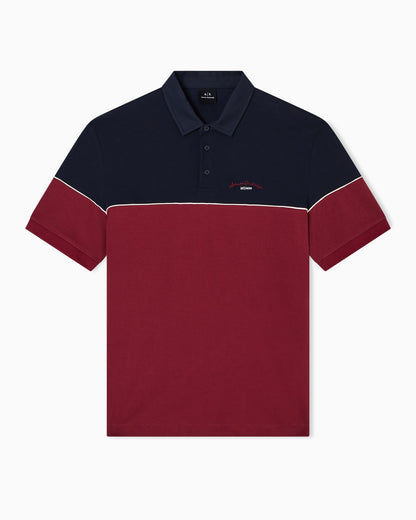 Regular fit two-tone polo