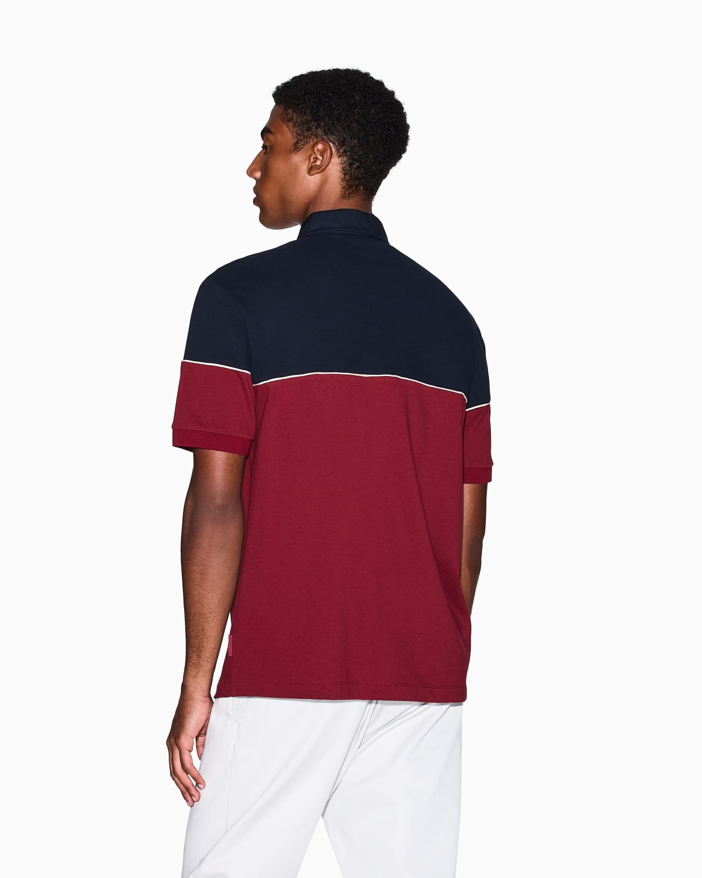 Regular fit two-tone polo