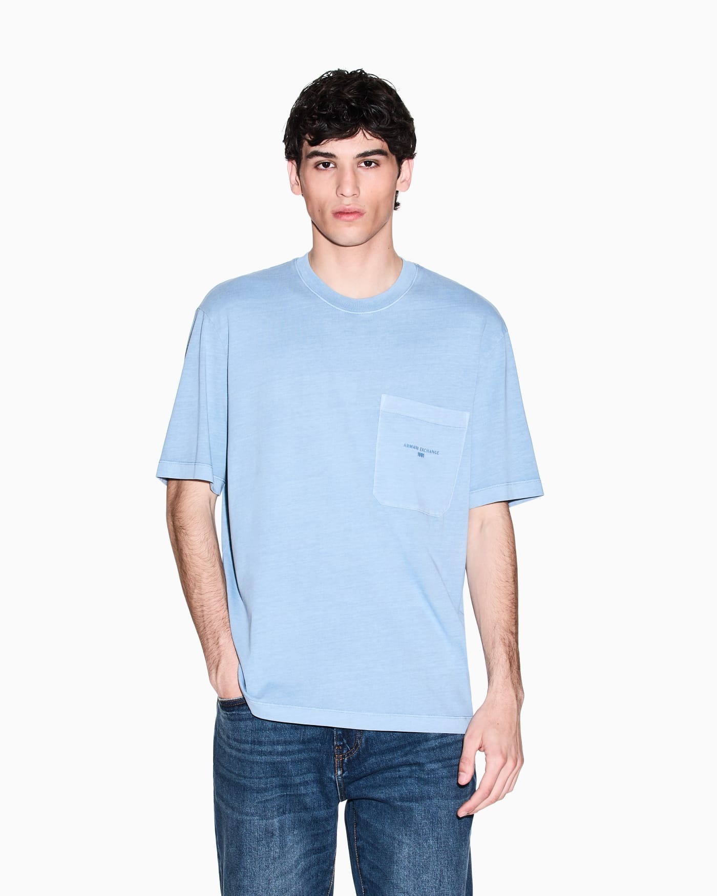 Used-effect cotton T-shirt