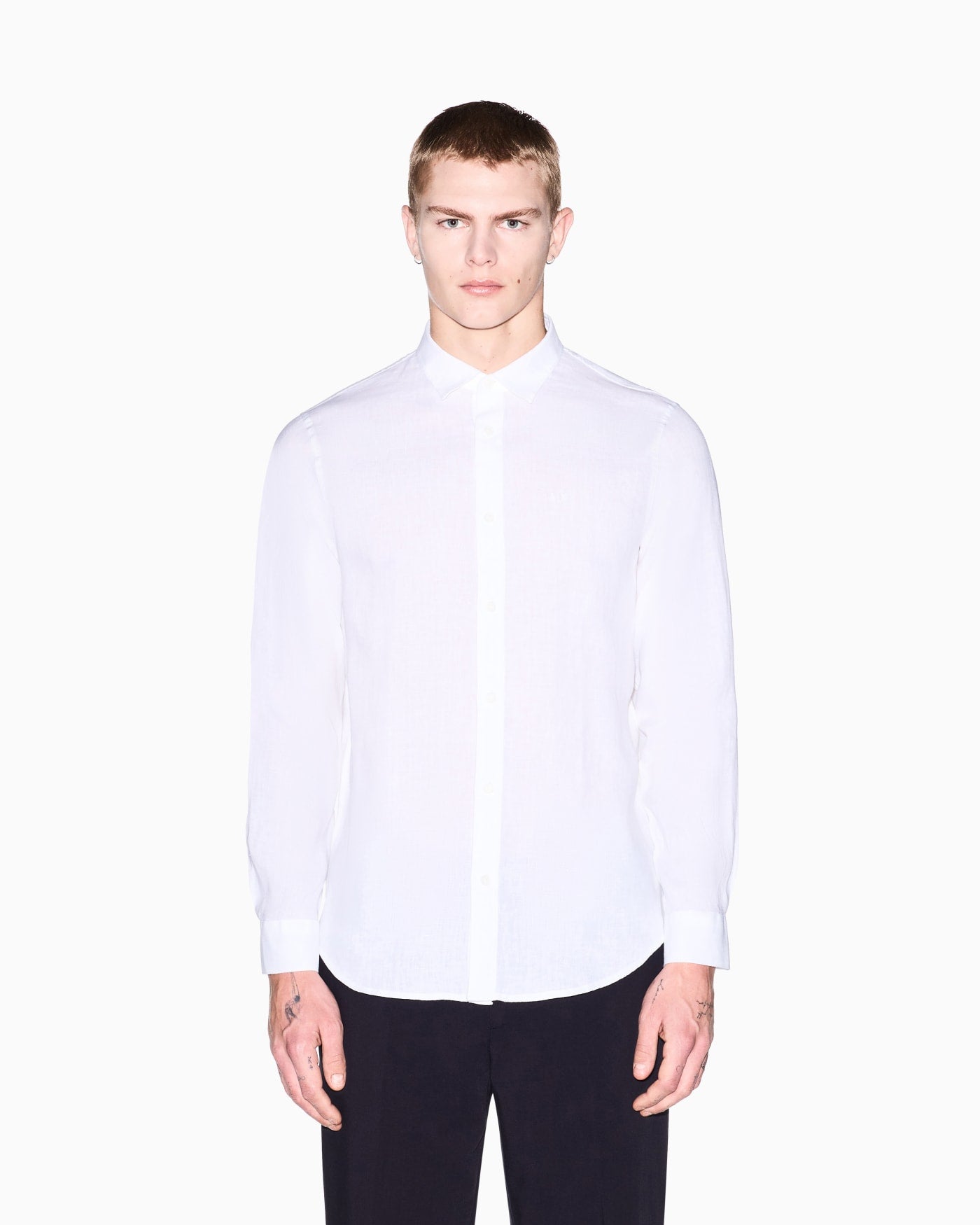 Long sleeve shirt linen regular fit man