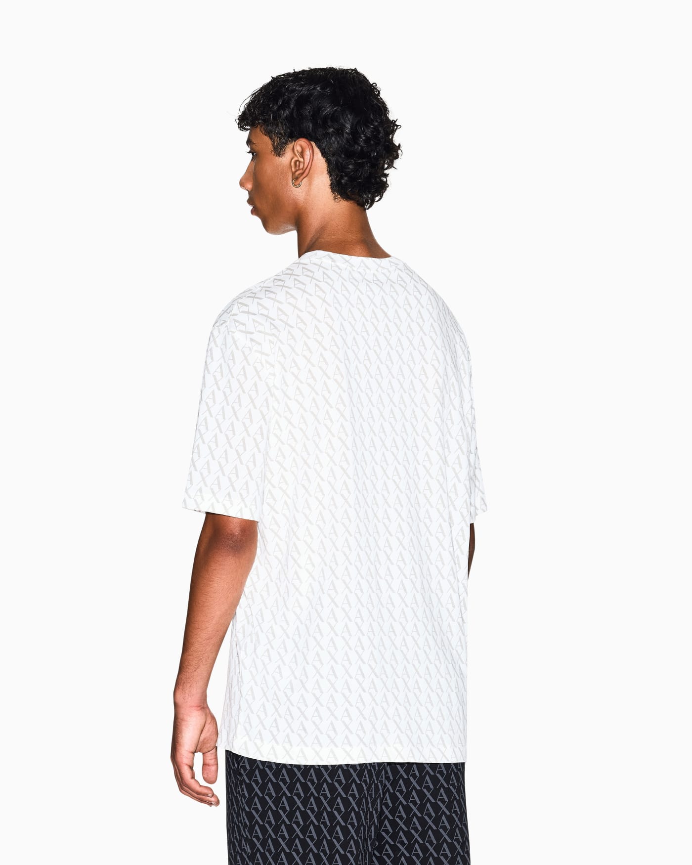 Allover monogram cotton t-shirt man