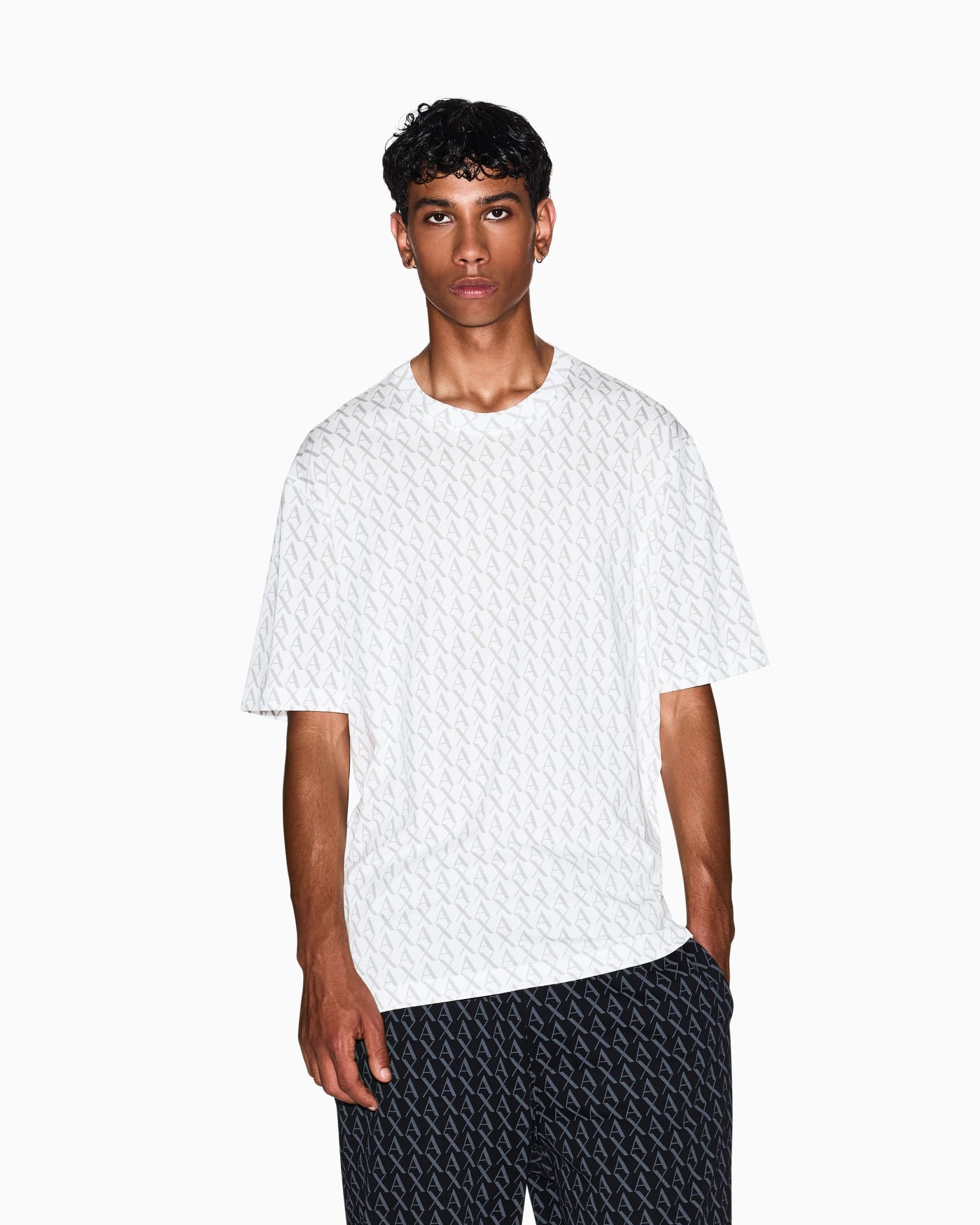 Allover monogram cotton t-shirt man