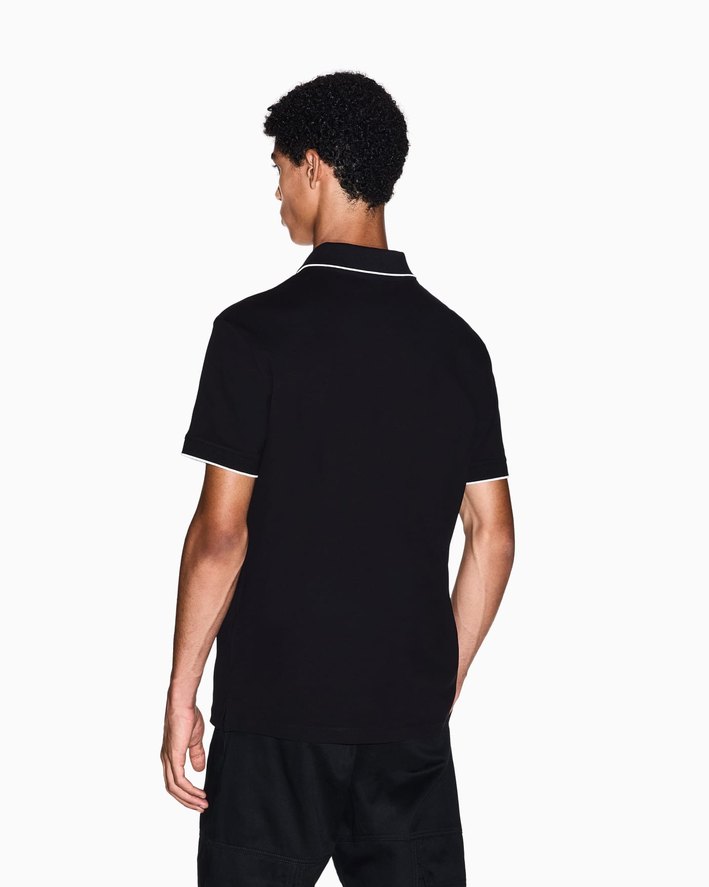 Slim-fit cotton piquet polo shirt with piping Essential