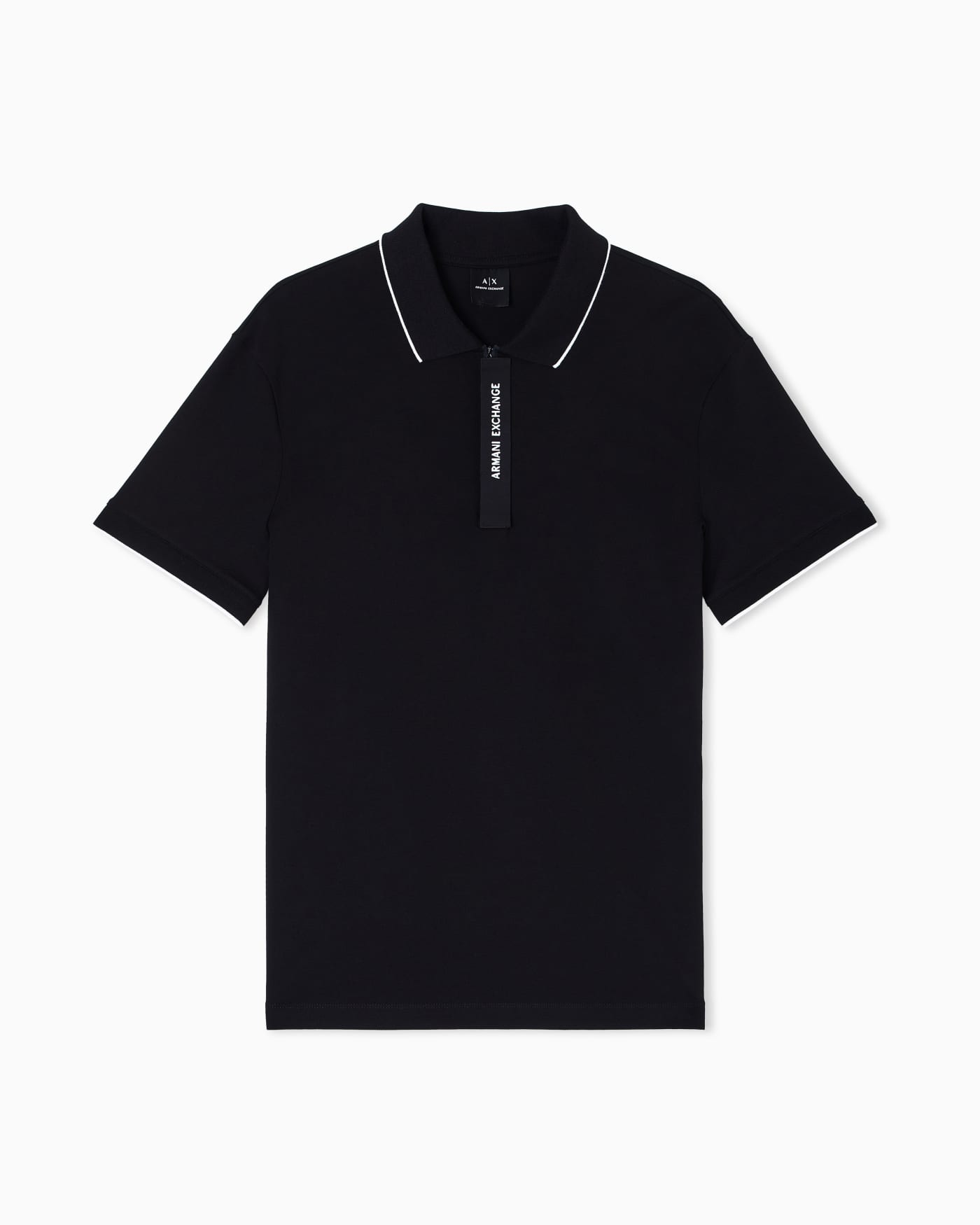Slim-fit cotton piquet polo shirt with piping Essential