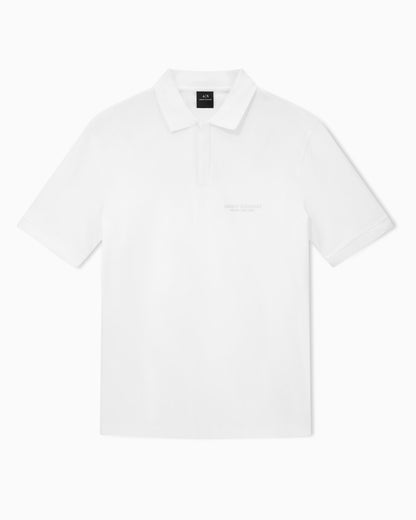 Cotton piqué polo shirt for man