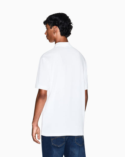 Cotton piqué polo shirt for man