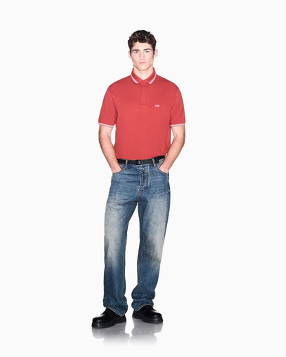 regular fit polo shirt in stretch cotton piquet