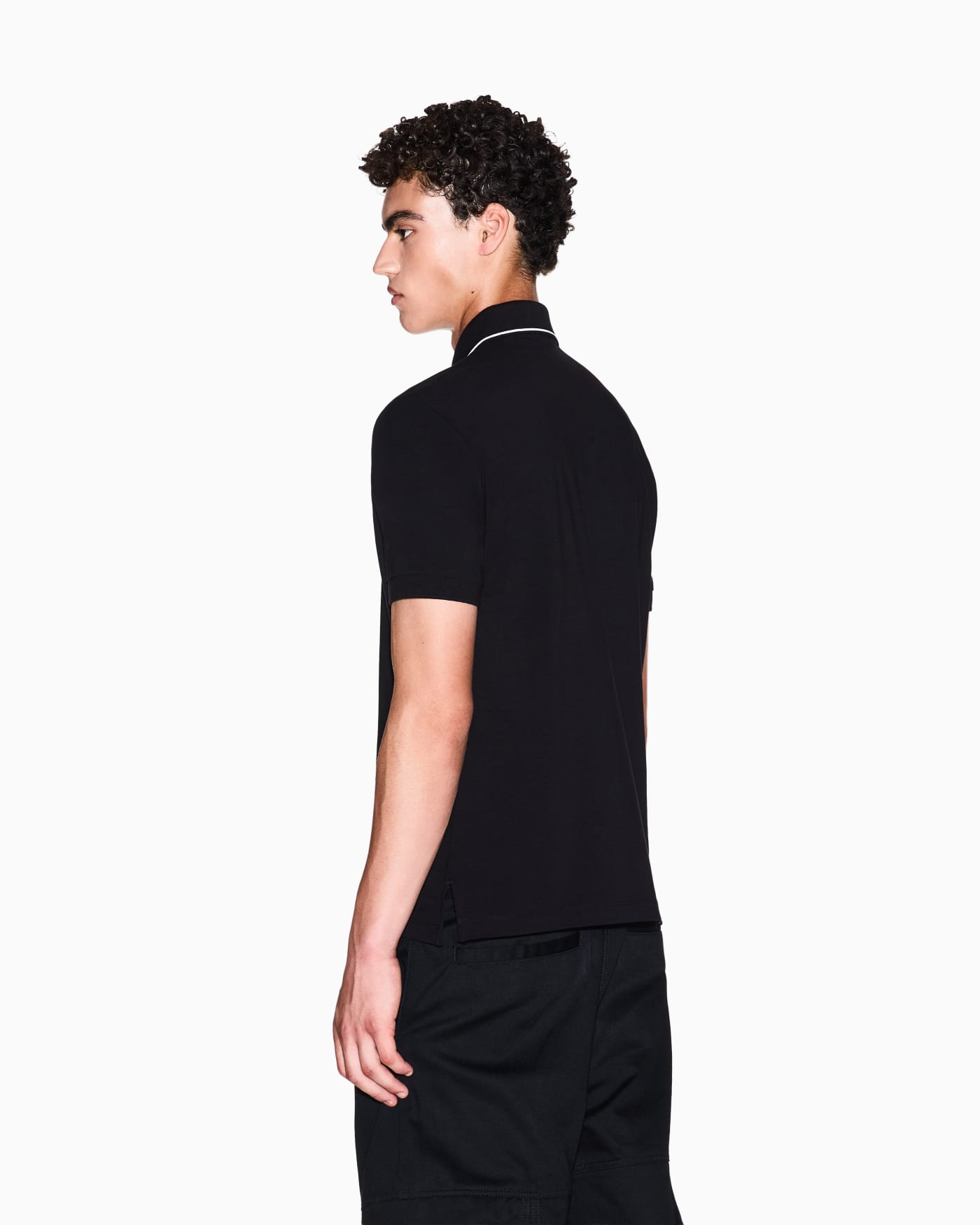 Slim-fit stretch cotton jersey polo shirt Essential