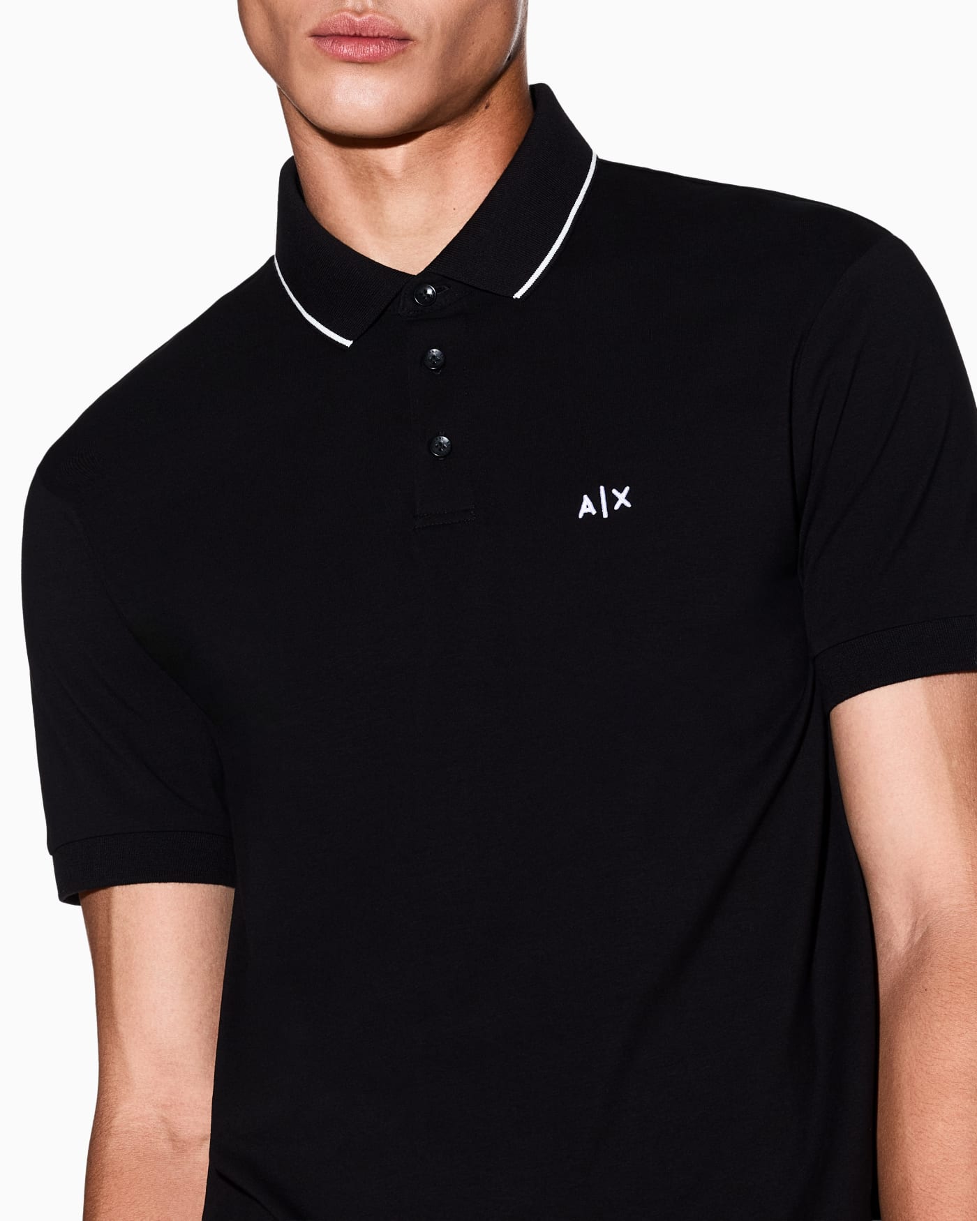 Slim-fit stretch cotton jersey polo shirt Essential