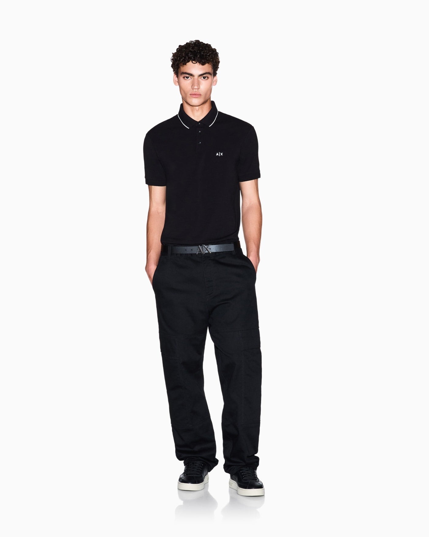 Slim-fit stretch cotton jersey polo shirt Essential